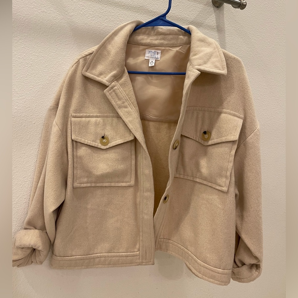 Cream Cropped Shacket